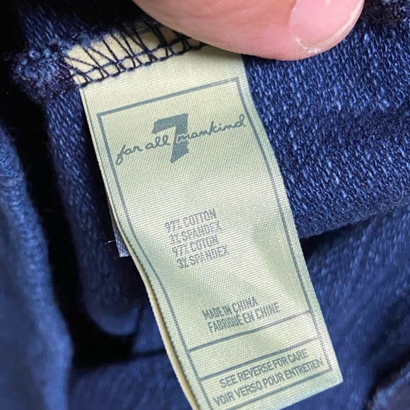 7 For All Mankind Blue Denim OS XS Navy Blue High End Shirt Hoodie - Picture 6 of 6